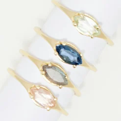 Moonstone Bagues|4 Bagues Noelya Multipierres en laiton doré