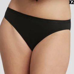 Playtex Lingerie, Nuit|2 Culottes échancrées Coton Bio noires