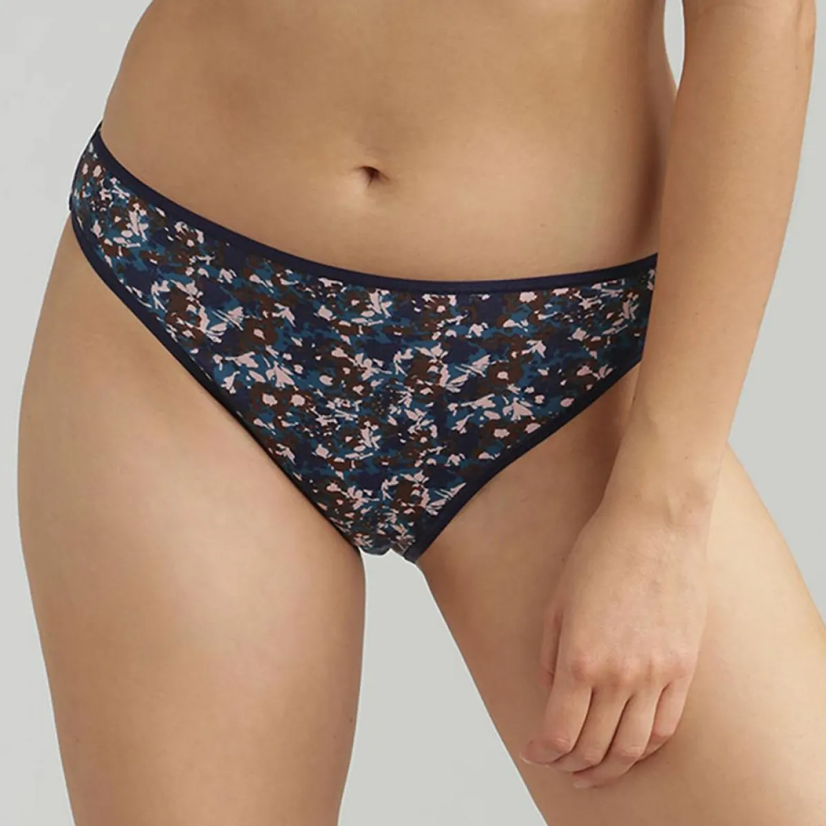 Playtex Lingerie, Nuit|2 Culottes échancrées Essential Cotton imprimé floral beige/bleu