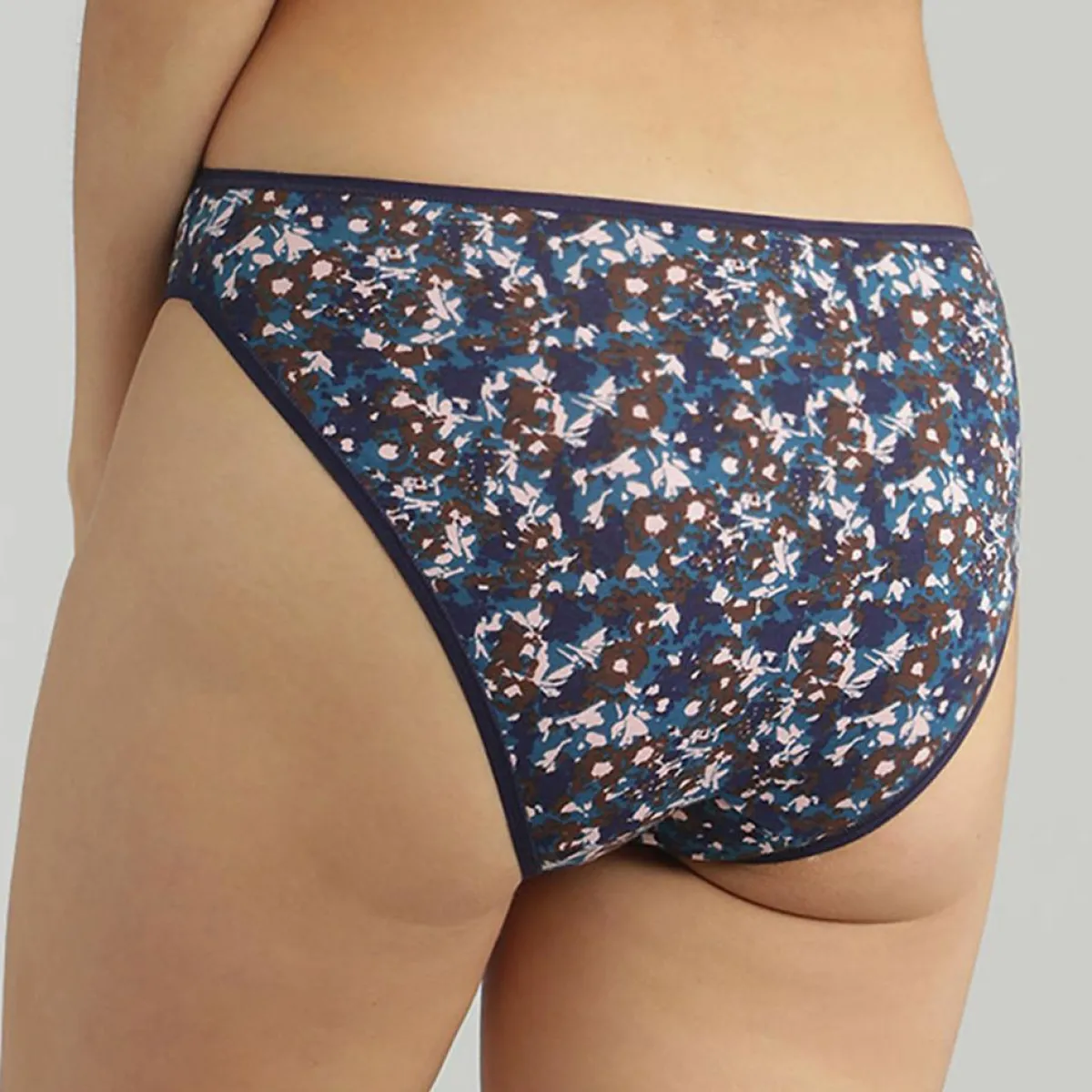 Playtex Lingerie, Nuit|2 Culottes échancrées Essential Cotton imprimé floral beige/bleu