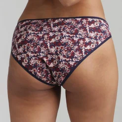 Playtex Lingerie, Nuit|2 Culottes échancrées Essential Cotton imprimé floral marine/prune