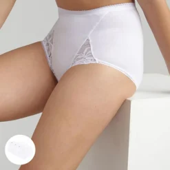 Playtex Lingerie, Nuit|2 Culottes Coton & Dentelle blanches