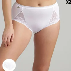 Playtex Lingerie, Nuit|2 Culottes Coton & Dentelle blanches