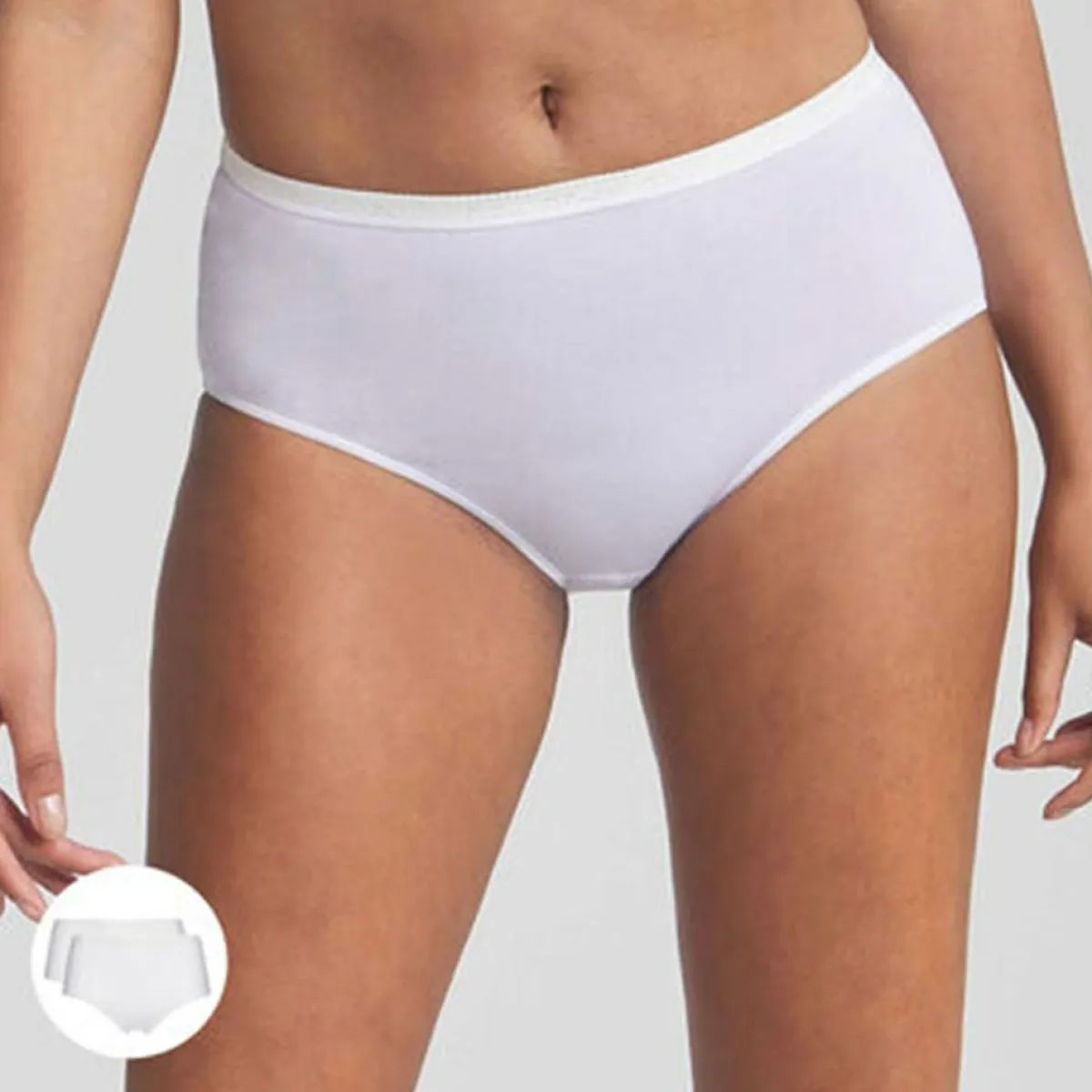 Playtex Lingerie, Nuit|2 Culottes en Coton Bio blanches