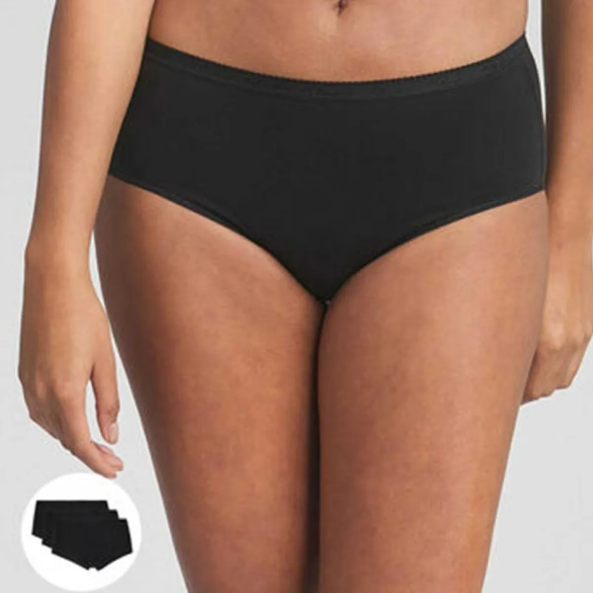 Playtex Lingerie, Nuit|2 Culottes en Coton Bio noires