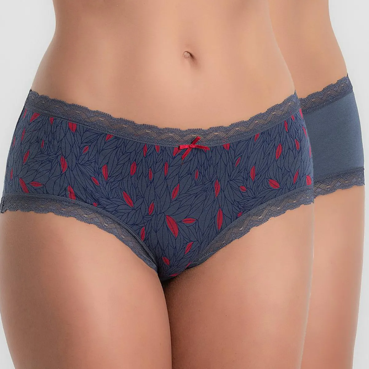 Playtex Lingerie, Nuit|2 Shorties Cotton Fancy bleu/rouge