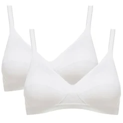 Playtex Lingerie, Nuit|2 Soutiens-gorge sans armatures Basic Microfibre Support blancs