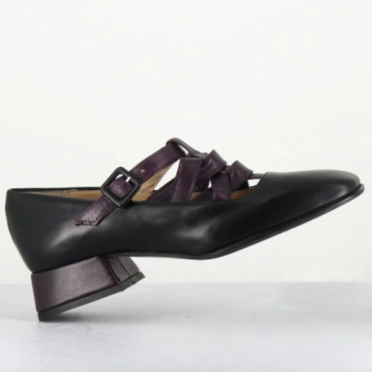 Garrice Lab Derbies|Babies en Cuir 5516 noir/prune