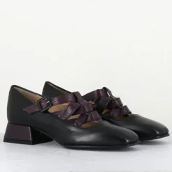 Garrice Lab Derbies|Babies en Cuir 5516 noir/prune