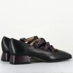 Garrice Lab Derbies|Babies en Cuir 5516 noir/prune