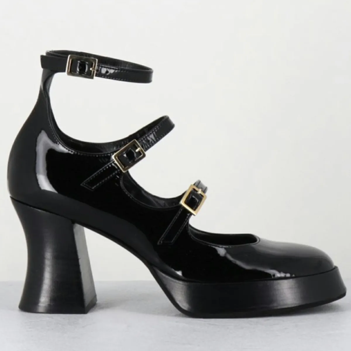 Garrice Lab Sandales À Talons|Babies en Cuir galan noires - Talon : 7.5cm