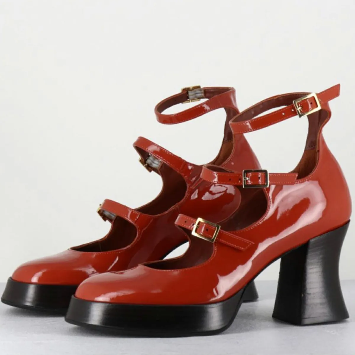 Garrice Lab Sandales À Talons|Babies en Cuir galan rouille - Talon : 7.5cm