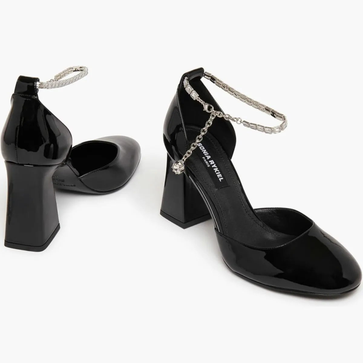 Sonia Rykiel Escarpins|Babies en Cuir verni Honfleur noires - Talon 8.5 cm