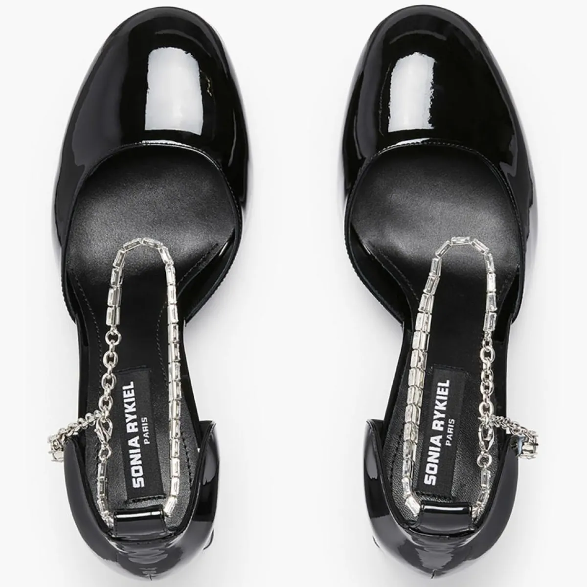 Sonia Rykiel Escarpins|Babies en Cuir verni Honfleur noires - Talon 8.5 cm