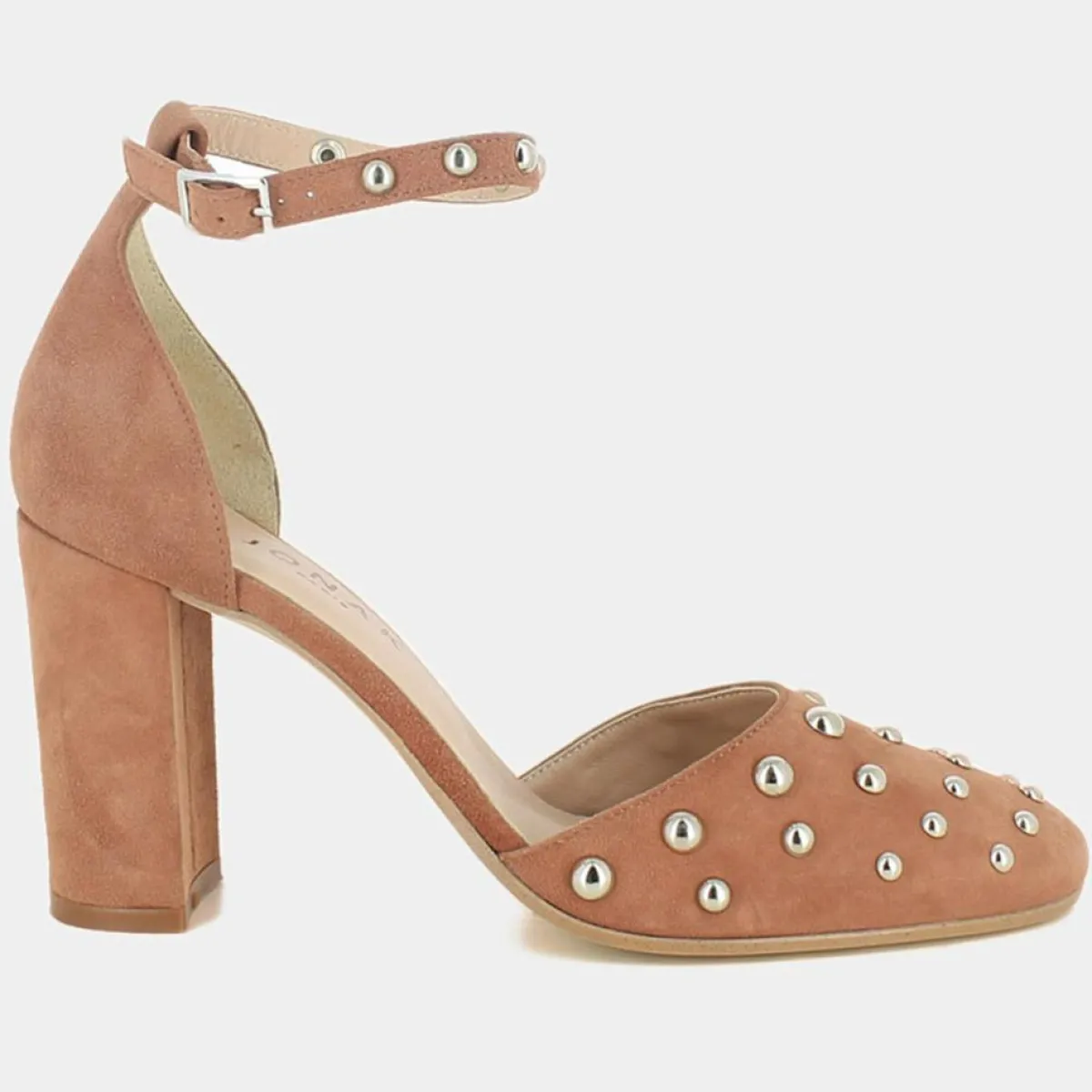 Jonak Escarpins|Babies en Velours de Cuir Siete roses - Talon 9 cm