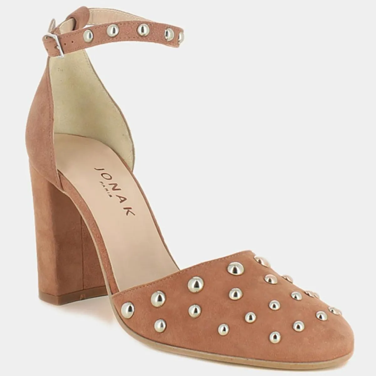 Jonak Escarpins|Babies en Velours de Cuir Siete roses - Talon 9 cm