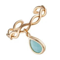 Moonstone Bagues|Bague ajustable Athéna Amazonite en laiton doré