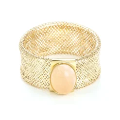 Instant d'Or Bagues|Bague ajustable Flamboyant Quartz rose or jaune
