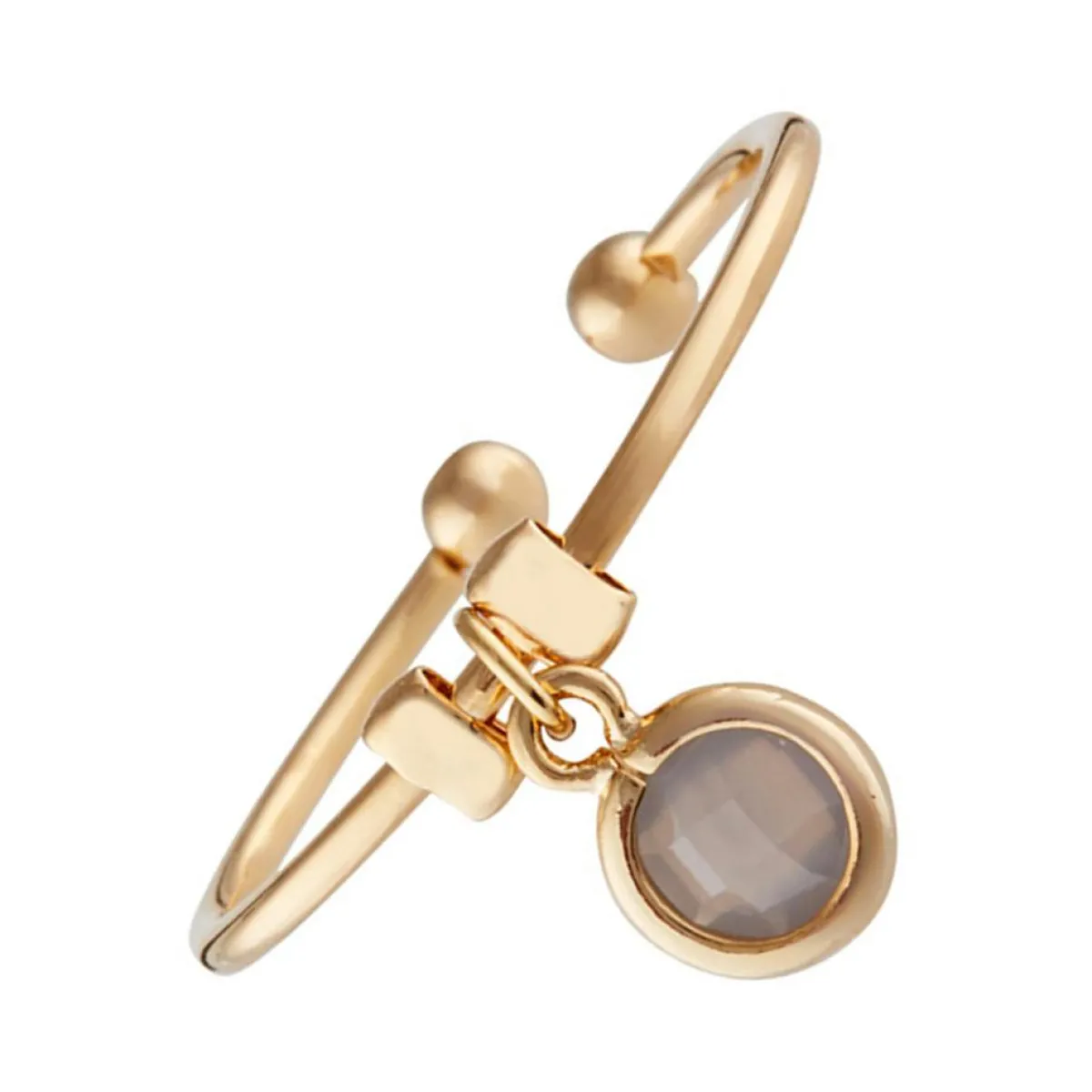 Moonstone Bagues|Bague ajustable Norah Agate en laiton doré