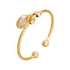 Moonstone Bagues|Bague ajustable Norah Agate en laiton doré