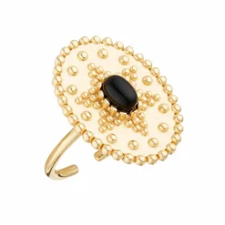 Moonstone Bagues|Bague ajustable Western Onyx en laiton doré