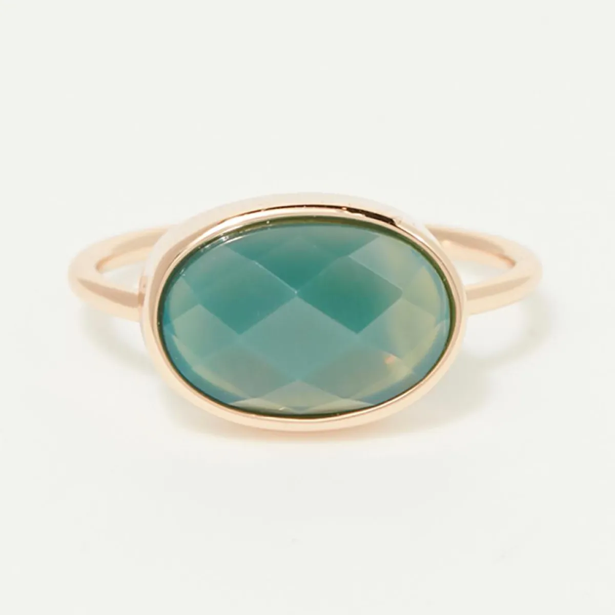 Moonstone Bagues|Bague Aliéna Agate verte en laiton doré