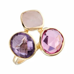 Moonstone Bagues|Bague Cassie Quartz en laiton doré