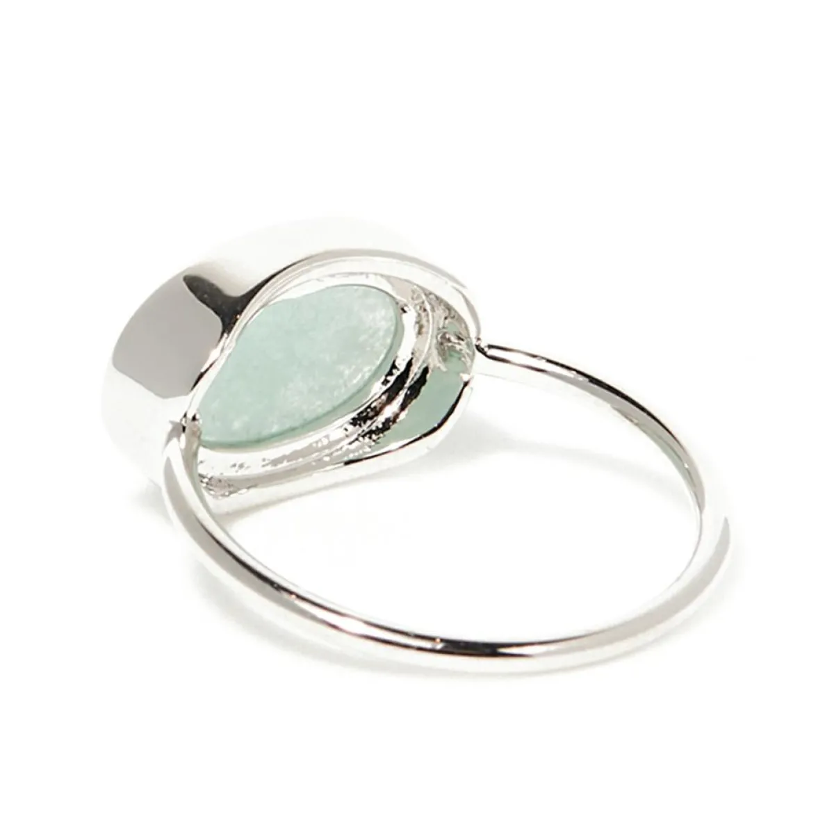 Moonstone Bagues|Bague Celia Amazonite en laiton argenté