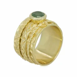 Moonstone Bagues|Bague Elisabeth Aventurine en laiton doré