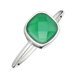 Moonstone Bagues|Bague Ella Agate en laiton argenté