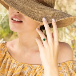 Moonstone Bagues|Bague Ella Agate en laiton doré