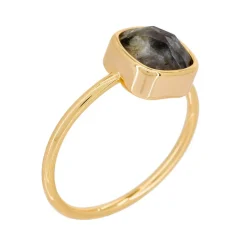 Moonstone Bagues|Bague Ella Labradorite en laiton doré