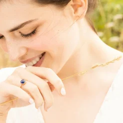 Moonstone Bagues|Bague Ella Lapis Lazuli en laiton doré