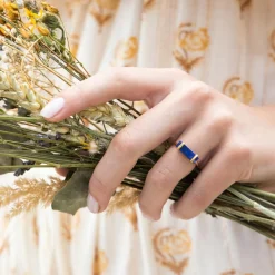 Moonstone Bagues|Bague Eléonore Lapis en laiton doré