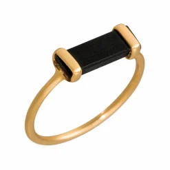 Moonstone Bagues|Bague Eléonore Onyx en laiton doré