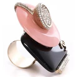 Chanel Bagues|Bague en Email rose/noir/doré - Bon état