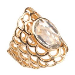 Moonstone Bagues|Bague Freida Améthyste en laiton doré