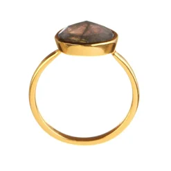Moonstone Bagues|Bague Ilya Labradorite en laiton doré