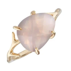 Moonstone Bagues|Bague Lily Agate en laiton doré