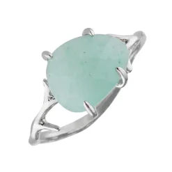 Moonstone Bagues|Bague Lily Aventurine en laiton argenté