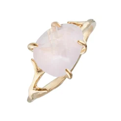 Moonstone Bagues|Bague Lily Quartz en laiton doré