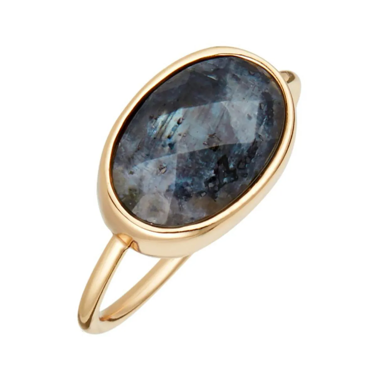 Moonstone Bagues|Bague Lisa Labradorite en laiton doré