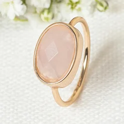 Moonstone Bagues|Bague Lisa Quartz en laiton doré