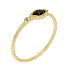 Moonstone Bagues|Bague Marta Onyx en laiton doré