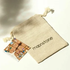 Moonstone Bagues|Bague Melinda Améthyste & Labradorite en laiton doré