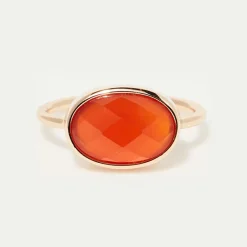 Moonstone Bagues|Bague Noelie Agate rouge en laiton doré