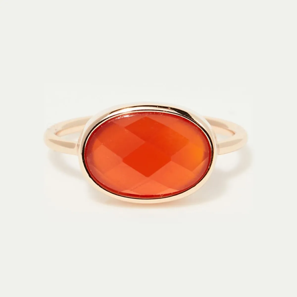 Moonstone Bagues|Bague Noelie Agate rouge en laiton doré