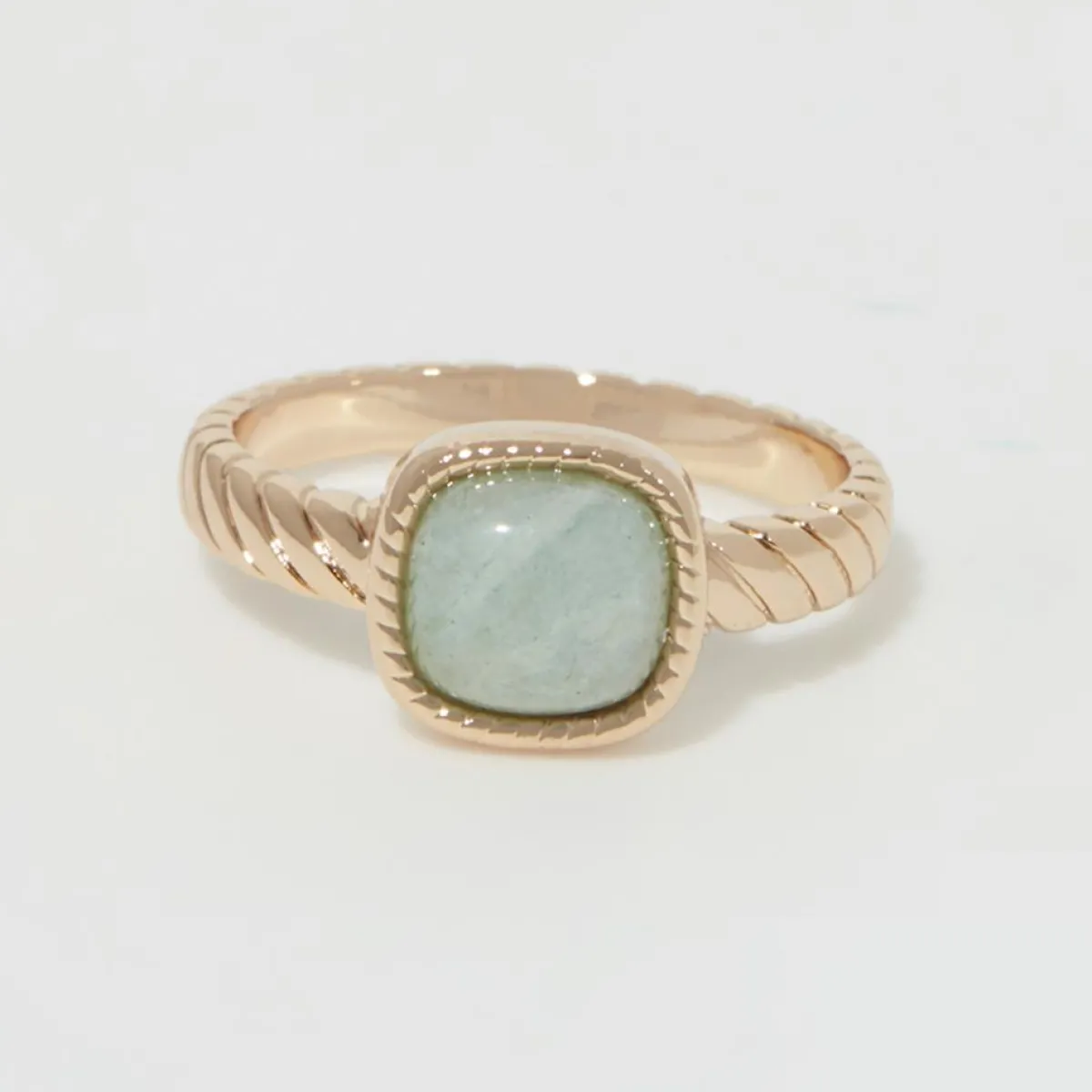 Moonstone Bagues|Bague Pamela Amazonite en laiton doré