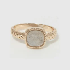 Moonstone Bagues|Bague Pamela Labradorite en Laiton doré