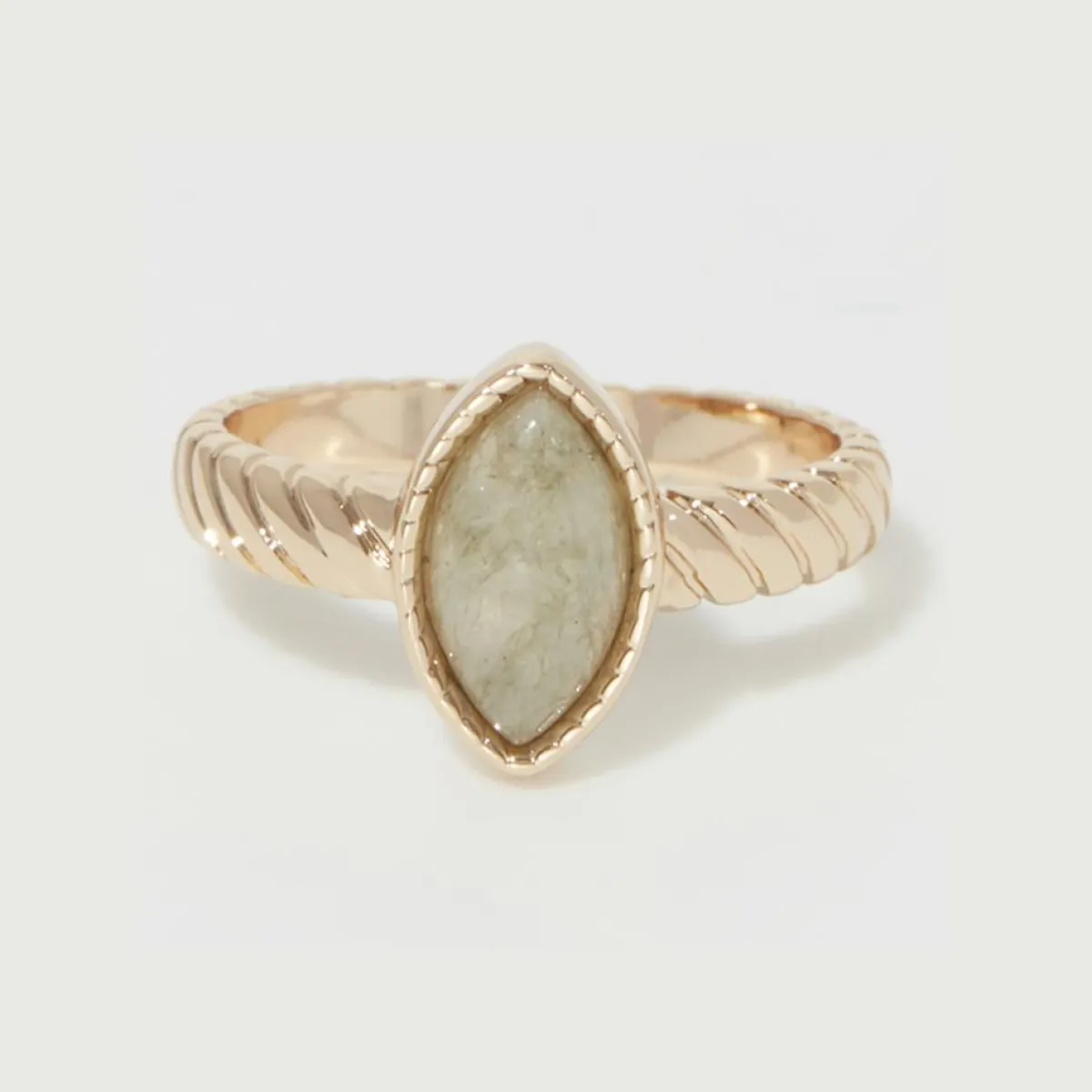 Moonstone Bagues|Bague Paola Labradorite en Laiton doré